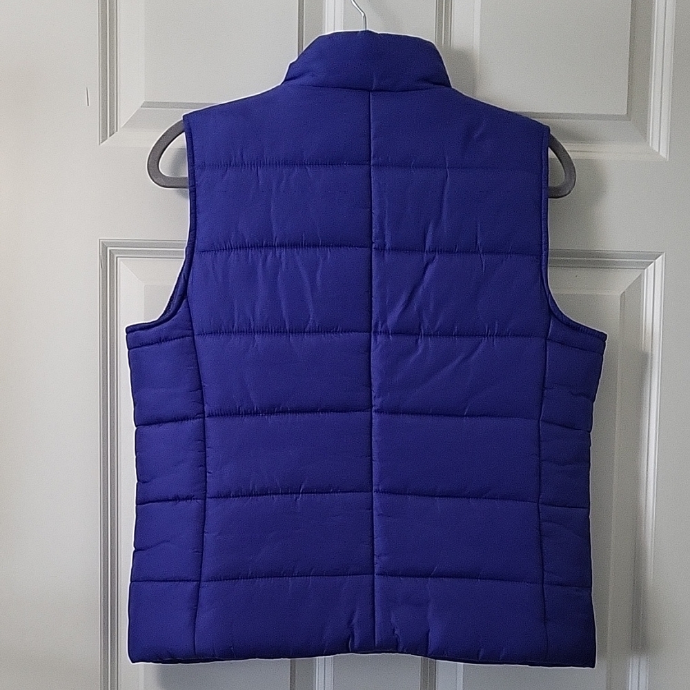 Daisy Fuentes Blue Puffer Vest With Snaps Sz M - Picture 2 of 10